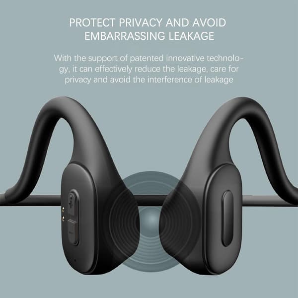 Bluetooth Bone Conduction Headset til udendørs sport, løb, forretning, håndfri telefon, musik 5.2 Bluetooth Bone Conduction HeadsetGrå