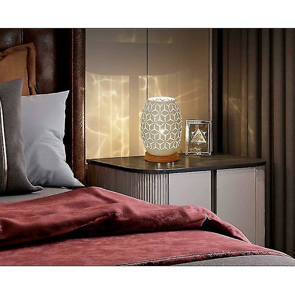 2024 Metal Lampe Form Bordlampe Sengebordslampe Træ Base Soveværelse Lampe Dekorativ Sengebordslampe Med Edison Pære Soveværelse Hjem Bryllup
