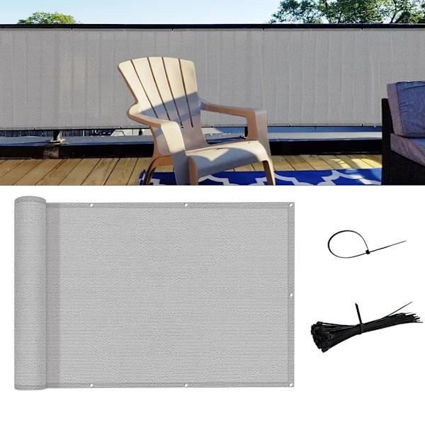 Balkongskjerm, polyester vindskjermnett for hage med UV-beskyttelse, 0,9×4m