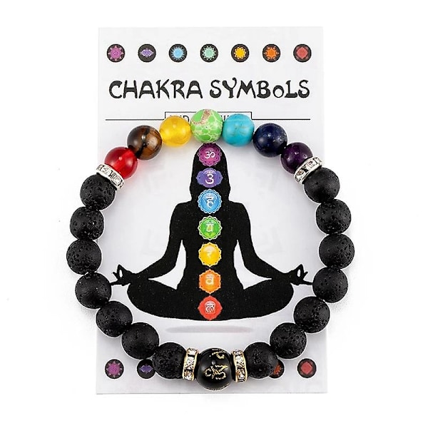 Dww-2 pice Dubbel Chakra Naturlig Sten Armband Reiki Charm.