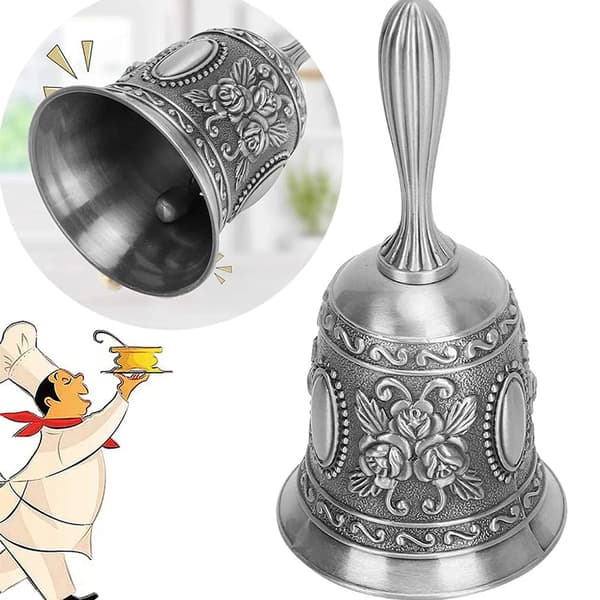 Handklocka klocka handbordsklocka receptionsklocka bordsklocka ringklocka (silver)