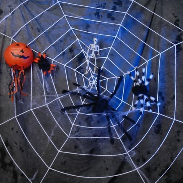 Halloween Spindelvev - Skummel Innendørs og Utendørs Dekor - Hvit - 250cm Hvit Veggfestdekorasjon