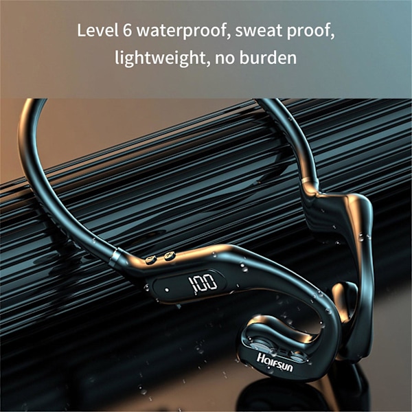 HIFI ANC Benledning Trådlösa Hörlurar Uppgradering Bluetooth 5.3 Benledning Headset Stereo Hörlurar Sport Maximal Komfort（BK）