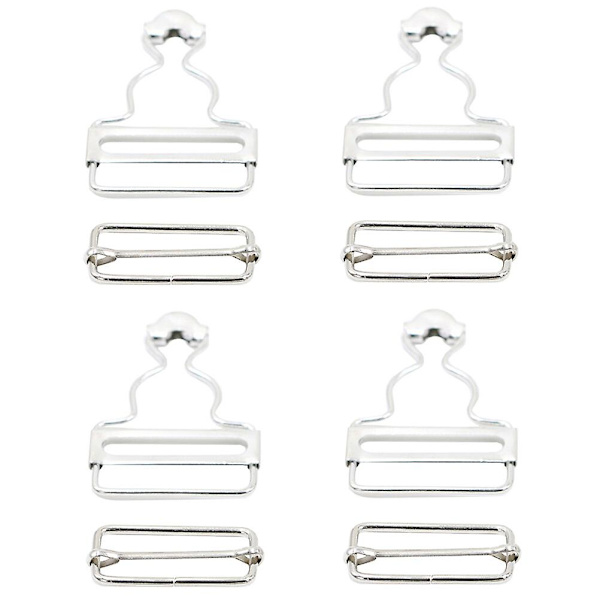 4 stk Metall Bib Bukser Knapper Justerbar Kalebass Spenne DIY Sy Tilbehør for Bukser Bomullsjeans (Hvit)（4 stk，Hvit）