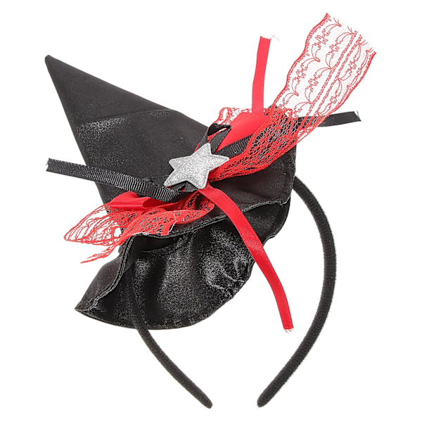 Halloween-fest huvudband dekor Tiny Witch Hat Hair Band Halloween-tema Cosplay Hair Hoop（23X15cm，Röd）