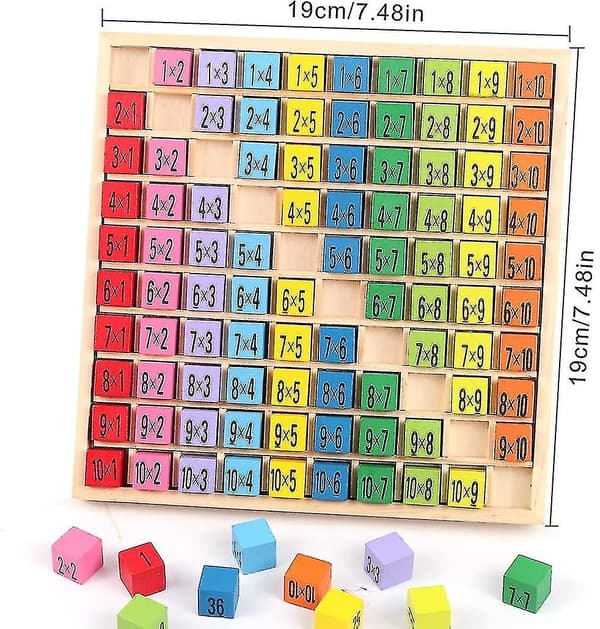 1x1 Siffror Inlärning För Grundskolebarn, Trä Abacus 1x1, Barn Pedagogisk Leksak Present