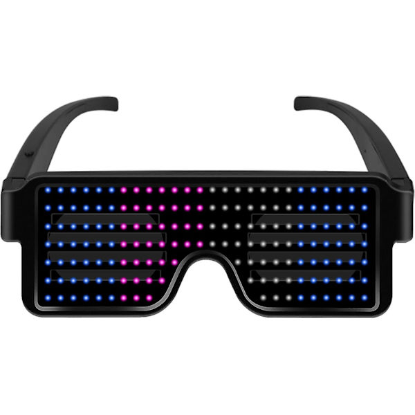 Dww-LED lysende briller, 4 lysmoduser, Cyberpunk lysende briller futuristiske briller, USB oppladbare LED-briller for raves, cosplay