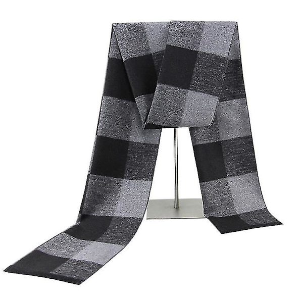 Herrar Vinter Varm Cashmere Scarf Rutig Scarf Herrar Mjuk Lång Bomullsscarf