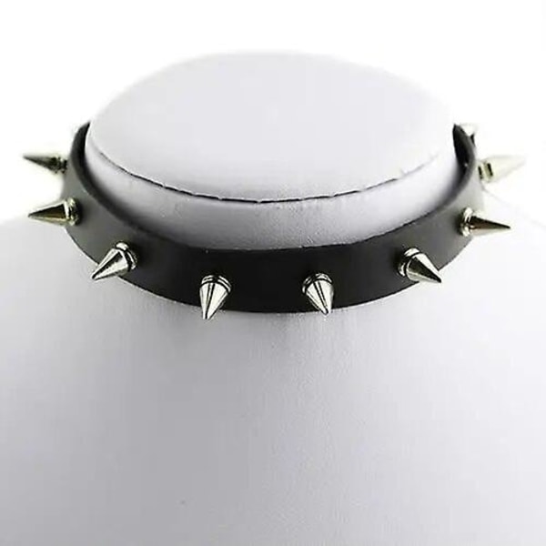 Hot Punk Spike Läder Choker Kvinna Man Halsband Halsband Punk Tone Torques Nitar EMO Metall Gotisk 7ENT BCU6