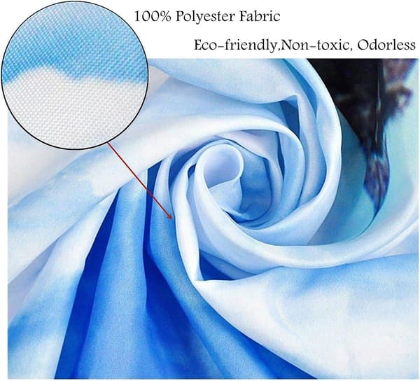 Dusjforheng Havblå 150x180cm Måke Dusjforheng med krok, Vanntett Polyester Muggsikkert Bad