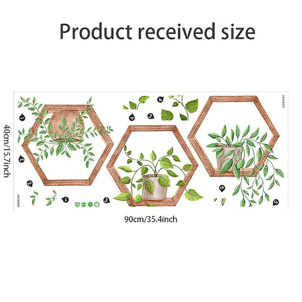 Et sett med søte planteveggklistremerker veggdekorasjon