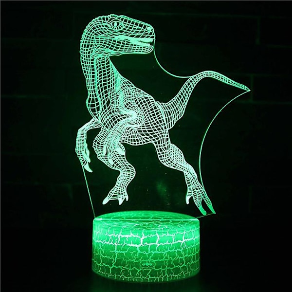 Dinosaur 3d LED natlampe 7 farver bordlamper legetøj gave til børn hjem dekoration
