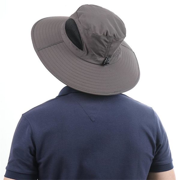 Dww - Sommar solhatt för män och kvinnor, anti-UV, utomhus, vandringshatt, hopfällbar, vattentät för safari, resor, trädgårdsmästare