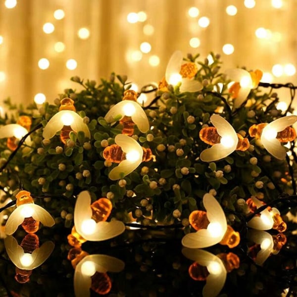 Utomhus Solar String Lights, 50st LED 7M dekorativa lampor, Garden Yard Christmas