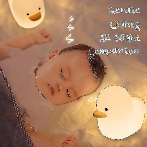Led Andenat Lys USB Senge Silicone Sove Lampe Touch Control Med Timer(1stk)