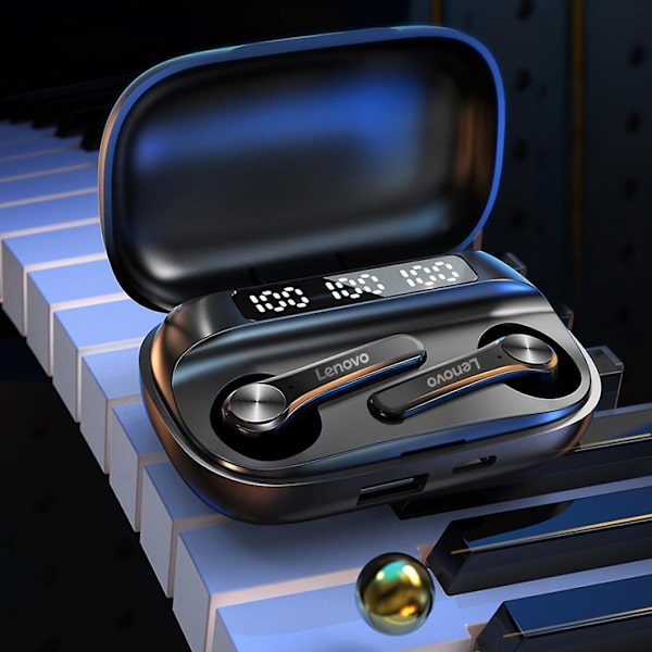 Bluetooth-hörlurar Trådlösa hörlurar Stereo hörlurar Touch-knapp Laddningsbox 1200mah Powerbank | Bluetooth-headset Hörlurar (svart)