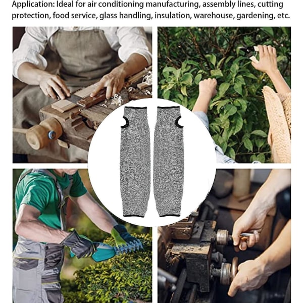 Skyddsarmsöverdrag (45 cm), skärtåliga ärmar Säkerhetsarmsöverdrag Långärmade arbetshandskar Skärbeständiga för trädgårdskök och gårdsarbete