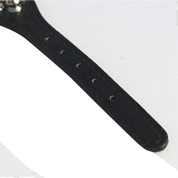 2-pack Läderhundhalsband med Spikar och Nitar, 1 tum Bredd, för Små/Extra Små Raser och Valpar (Svart, S: 2,5x37CM)