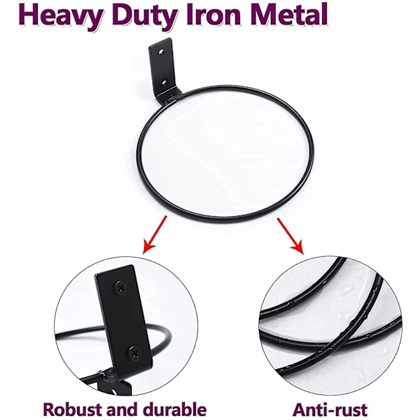 Vægmonteret blomsterkrukkeholder, vægmonteret blomsterkrukkeholder ring planteophæng til udendørs/indendørs boligindretning