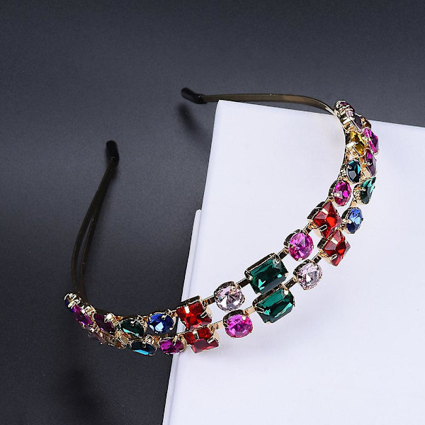 Barokk stil diamant pannebånd, geometrisk dobbelt pannebånd, high-end krystall innlagt hårtilbehør for kvinner, WZ-2039R