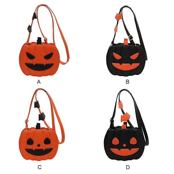 Omaperäinen kurpitsalaukku törmäysväri persoonallisuus luova vuorovesi olkalaukku naisten laukku sarjakuva diagonaalinen crossbody-laukku（B）