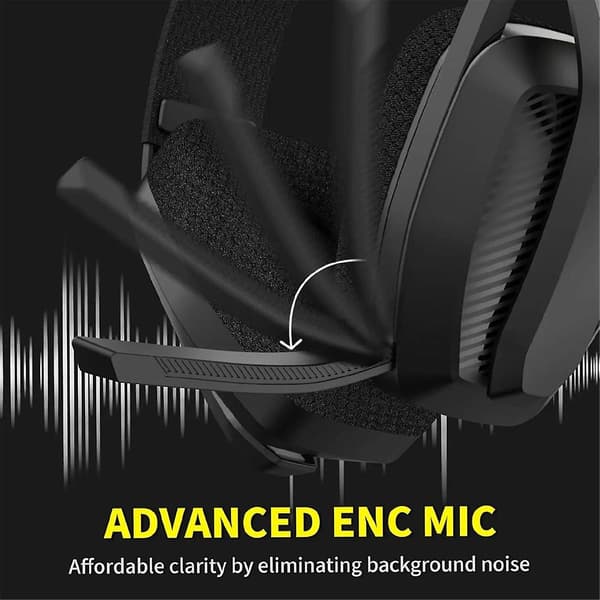 BW06 2.4G trådløst gamingheadset med Flip ENC-mikrofon for PC, , , Gamer Dual Mode Bluetooth-hodetelefoner-svart（svart）