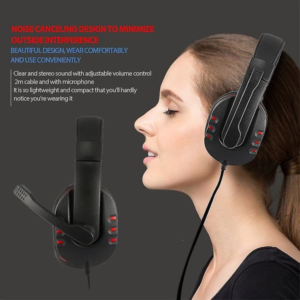 Läder USB-kabel Stereo Mikrofon Hörlurar Mic Headset För Sony Ps3 Ps4 Pc Spel