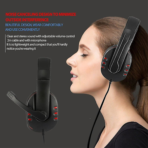 Læder USB-kablet stereo mikrofon hovedtelefon mikrofon headset til Sony Ps3 Ps4 Pc-spil