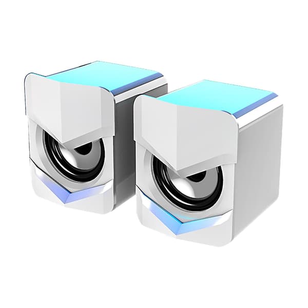 Bärbar dator, liten högtalare, stationär dator, USB-multimedia, överviktig subwoofer (vit)