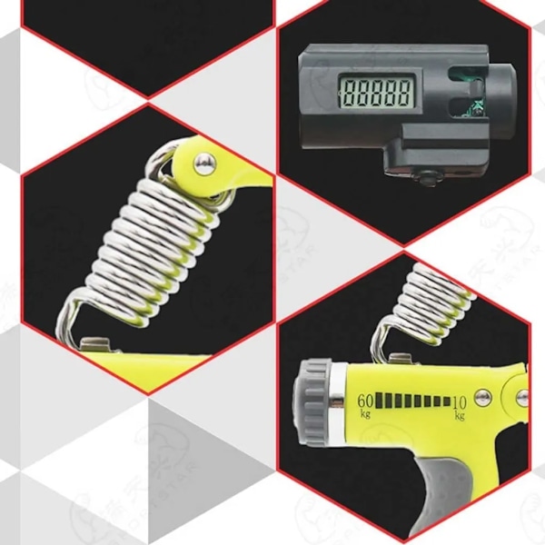 Handgreppsstärkare, handtränare, grepptränare, fingerövning, handledsstärkare, automatisk räknefunktion, grön