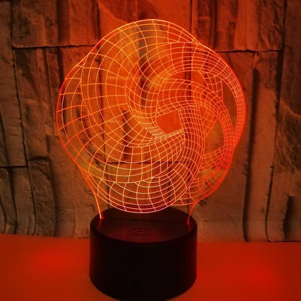 3D Abstrakt Nattlys LED-lys Optisk Illusjon