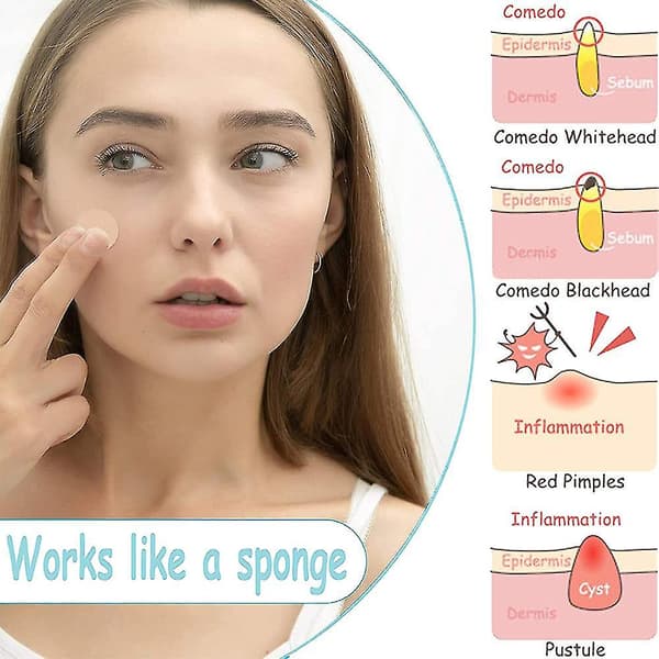 7 ark usynlige akne-plaster, hudflikk- og aknefjerningsplaster, naturlige ingredienser