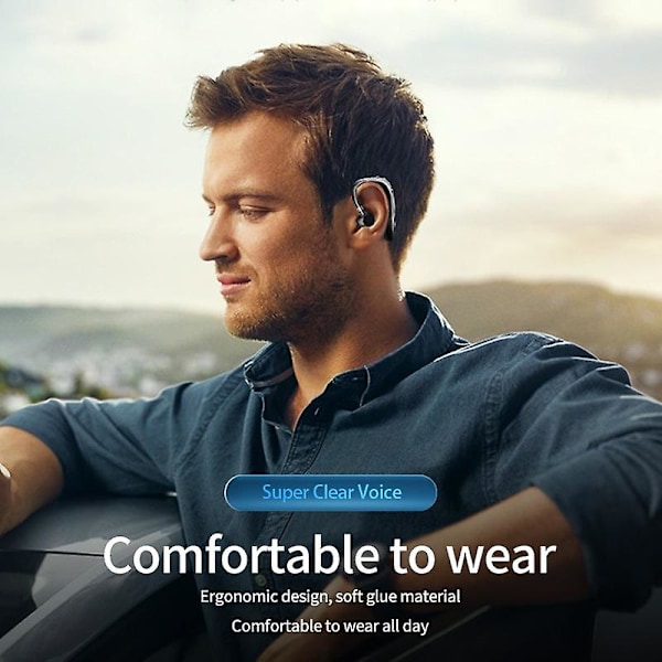 9d Hifi Automatisk brusreducerande hörlurar Bluetooth 5.2 Öronkrok Hörlurar Digital display Singel öra Bil Business Headset Vattentät Sport Hörlurar