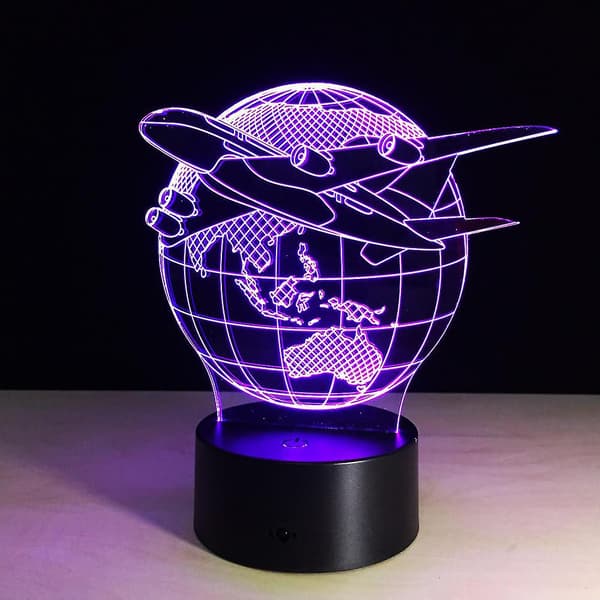 3D illusjon visuell nattlys endre LED-skrivebordslampe soverom hjemmedekor