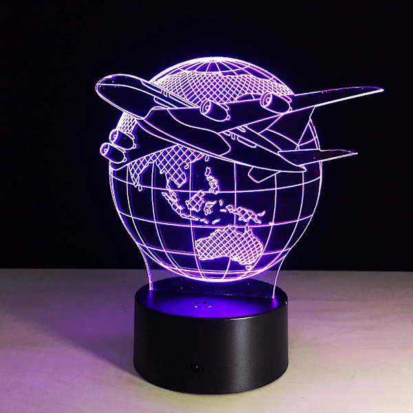 3D illusjon visuell nattlys endring led skrivebordslampe soverom hjemmedekor
