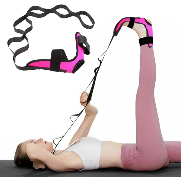 Elastiskt band med 5 justerbara ringar för att förbättra flexibiliteten Elastiskt band för träning av ben kroppsrörelserehabilitering och Pilates dansgymnastik