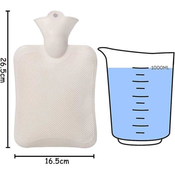 Varmvattenflaska, en liter varmvattenflaska med plyschjacka. Jackan kan tas loss