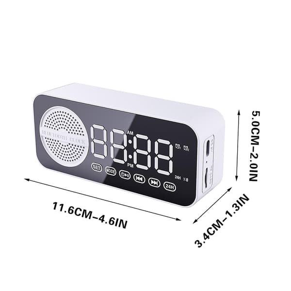 Clearance Bluetooth-ljudsystem, Bluetooth-väckarklocka, klocksubwoofer, bärbar minihögtalare, hem, utomhusljudsystem