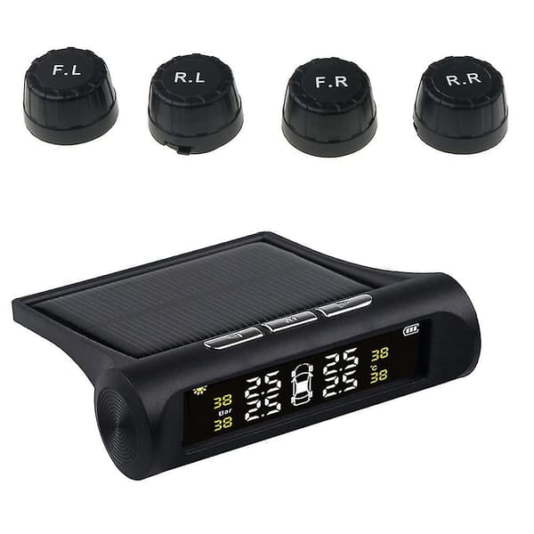 USB eller solopladning bil TPMS dæktryksovervågningssystem HD