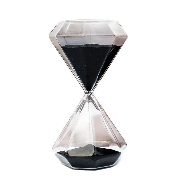 Diamantformat glas timglas - kreativ gåva, romantik, kök, kontor, dekoration, jul, födelsedag 15 minuter svart
