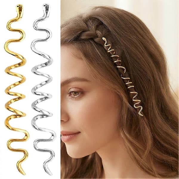 Dreadlock-hårringe - Spiral-fletningstilbehør til DIY-hårpynt til festivaler Medium-sized gold