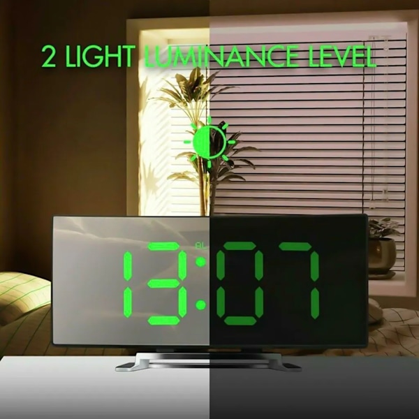 Växande LED digital väckarklocka, snooze, LED-display, väckarklocka, bordsklocka