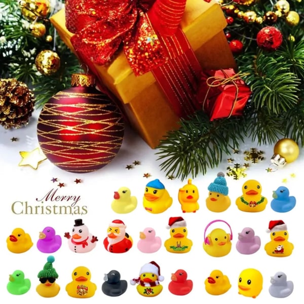 Juladventskalender 2022, 24 dagars Duck Toy Julnedräkningskalender Blind Box Julklappar för vuxna och barn