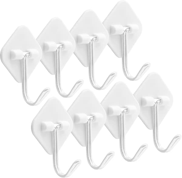30-pack diamantformade självhäftande krokar för badrum och dusch