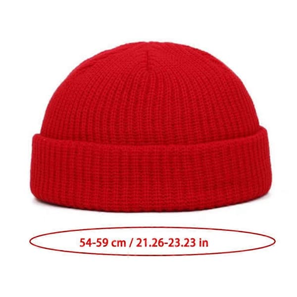 Akryl Skull Cap Blød Strik Lavprofil Urban Pendler Fleksibel Pasform til Vinter Red