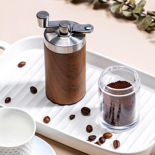 Bærbar manuel håndkværn i rustfrit stål til kaffebønner
