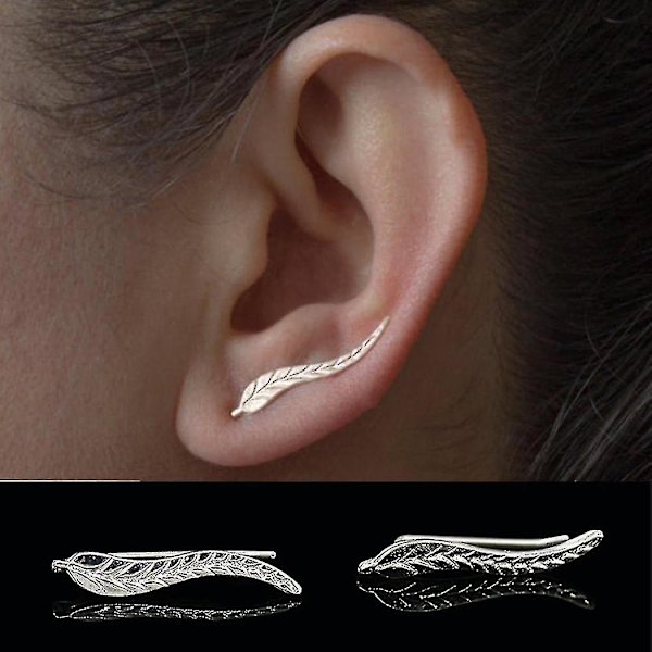 Metal Leaf Ear Sweep Wrap Climber Clip, Cuffs, Korvakorut