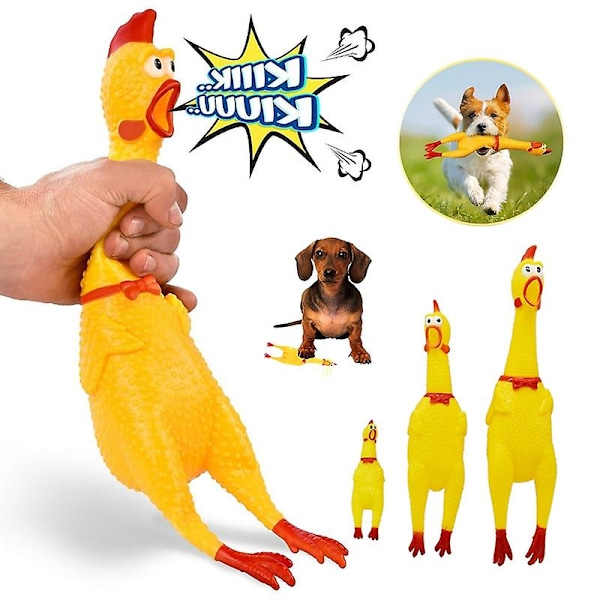 Nya husdjur squeak leksaker skrikande kyckling klämma ljud hund tugga leksak hållbar gul säkerhet gummi vent kyckling för hundar molar leksaker