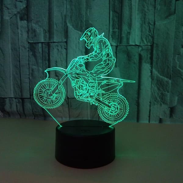 Lightzz Dirt Gaver til drenge, Motocross 3D Natlys Illus