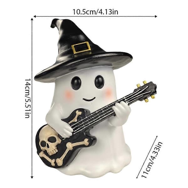 Spökfigur med gitarr för skrivbords- och hemdekoration under spöksäsongen